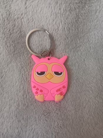 Porte cle chouette endormi