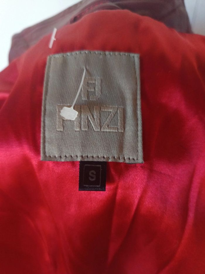 veste perfecto en cuir Cuir femme rouge Bordeau marque finzi Neuf - photo numéro 20