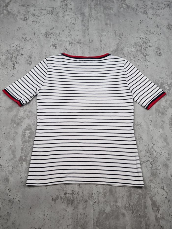 T-shirt rayé Tommy Hilfiger blanc et bleu marine – Taille M Femme - photo numéro 4