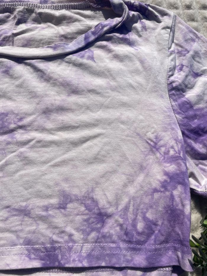 Top court violet & blanc tie and dye – SHEIN – S - photo numéro 2