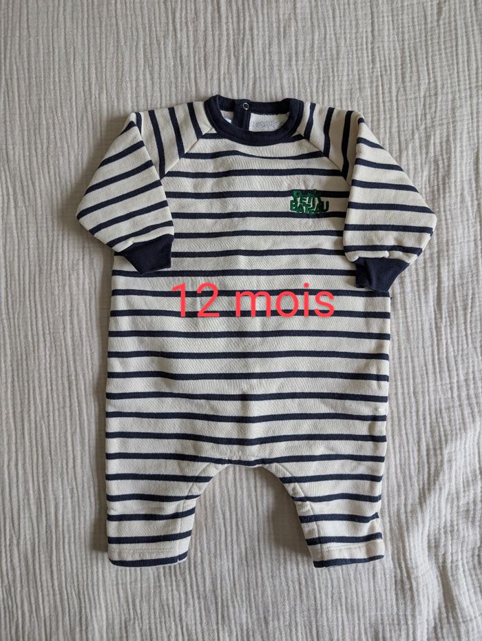 Combinaison en molleton bébé 12 mois