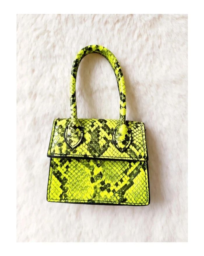 Porte-monnaie en forme de mini sac à main en simili cuir imprimé serpent python