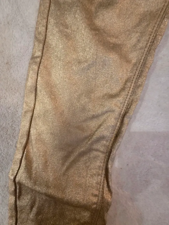 Pantalon enduit doré - photo numéro 3