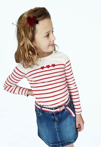 4 ans fille ensemble Okaïdi Teeshirt et jupe avec ceinture ( sans barette)