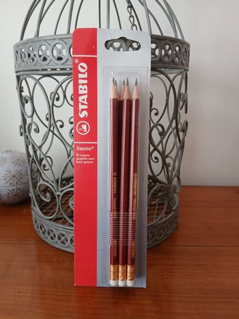 Stabilo: Paquet 6 crayons graphite HB  *embout gomme