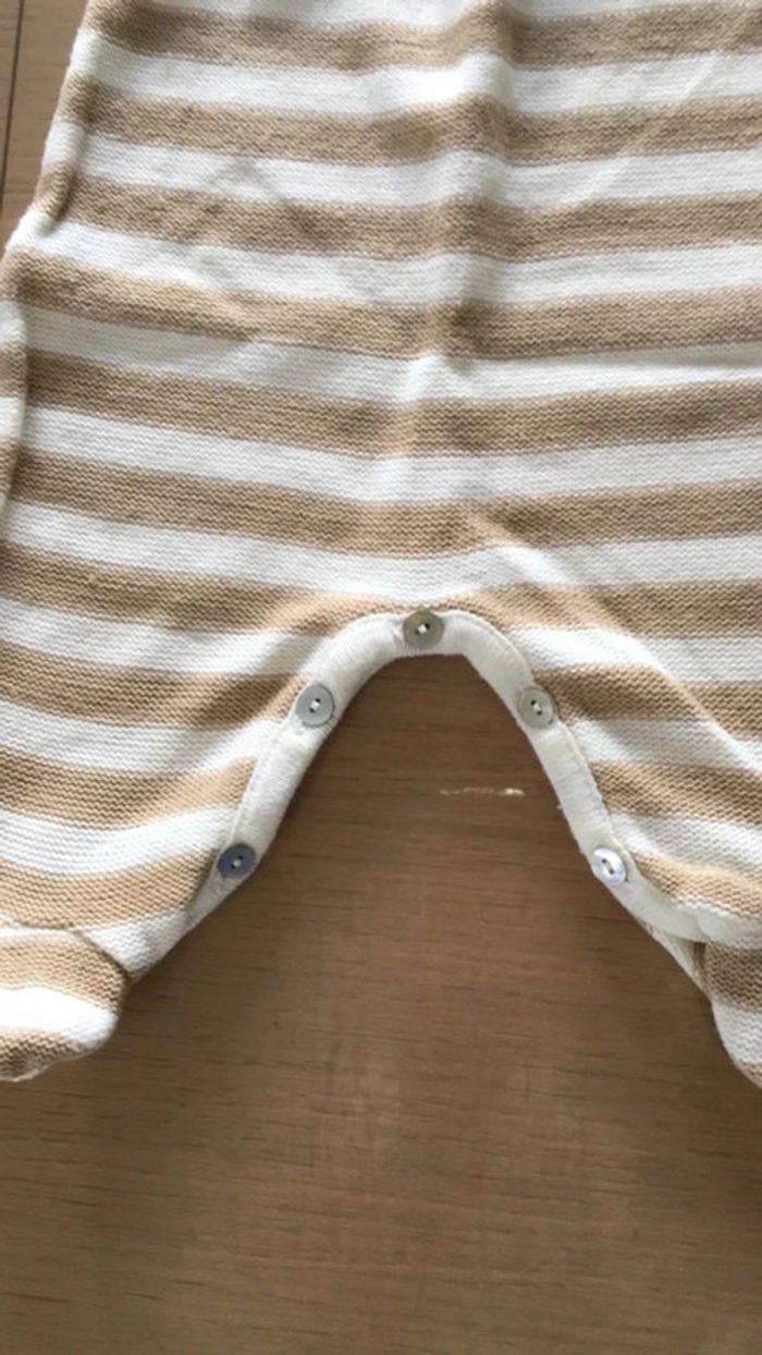 Salopette bebe garçon crème et beige Kiabi 1 mois - photo numéro 3