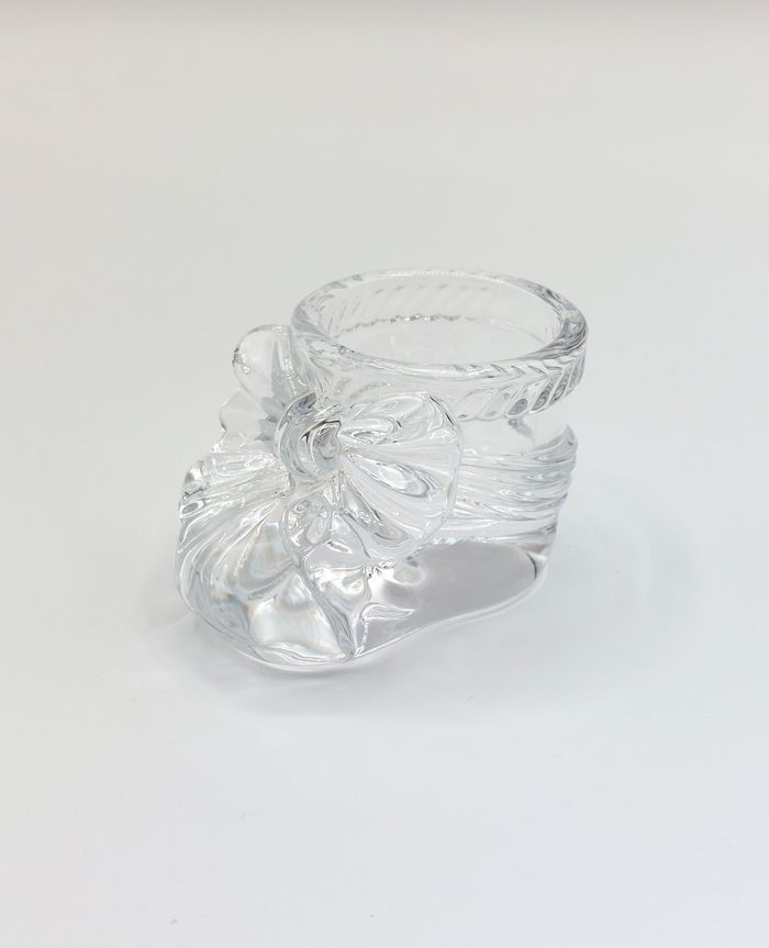 Petit chausson en verre naissance bébé baby shower bibelot décoration vintage collection