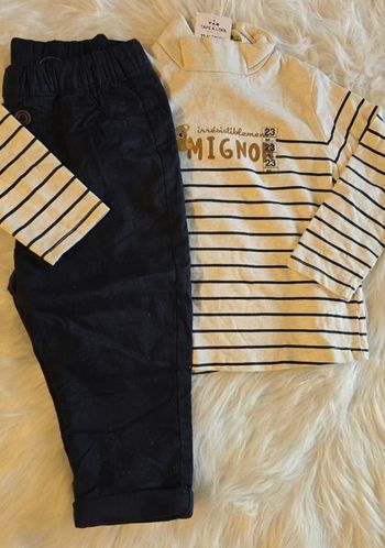Neufs (non portés) 🏷🏷🤩😍 sous pull et pantalon doublé 23mois Garçon 😍🤩💙