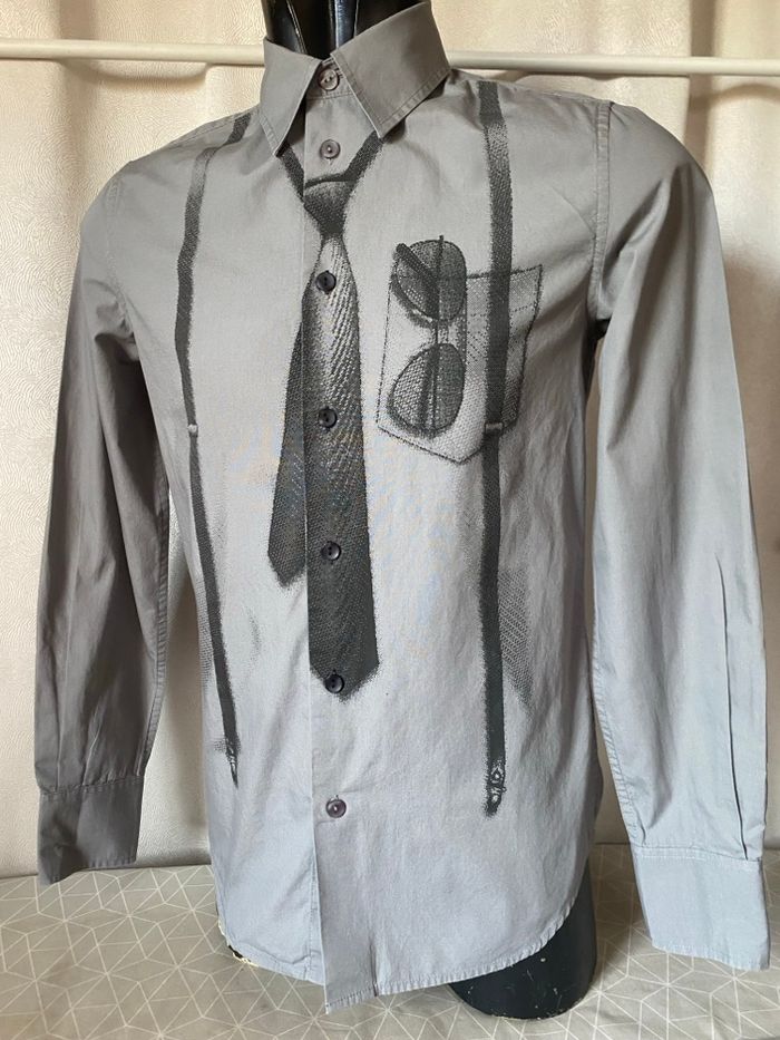 Chemise trompe l'œil grise 35/36 Tipster