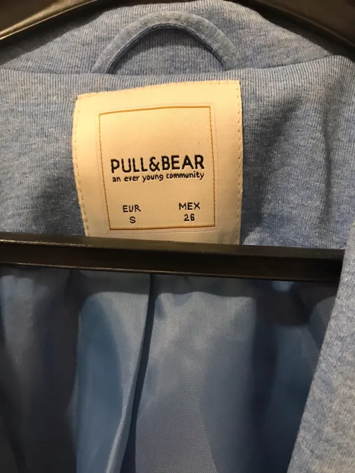Veste femme pull & bear blazer bleu clair taille S - photo numéro 4