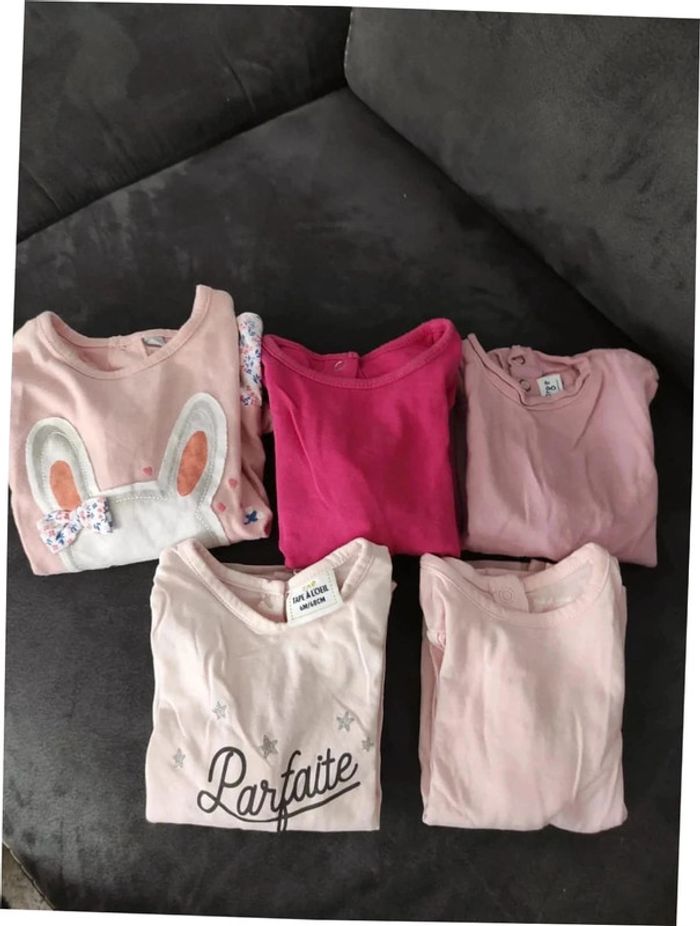 Lot de 5 tee-shirts manches longues 6 mois