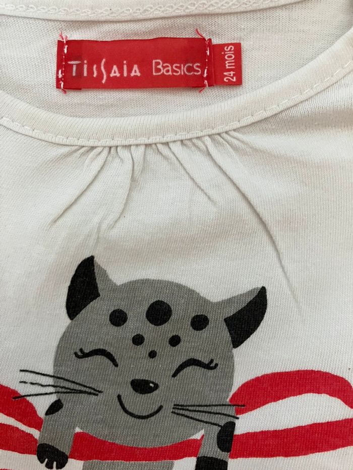 Robe salopette lapin rayé rose /blanc 24 mois H&M - photo numéro 5