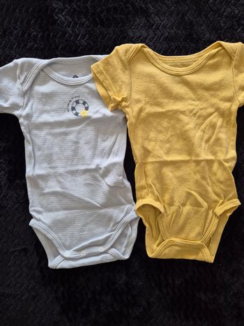 Lot 2 bodies manches courtes bébé garçon