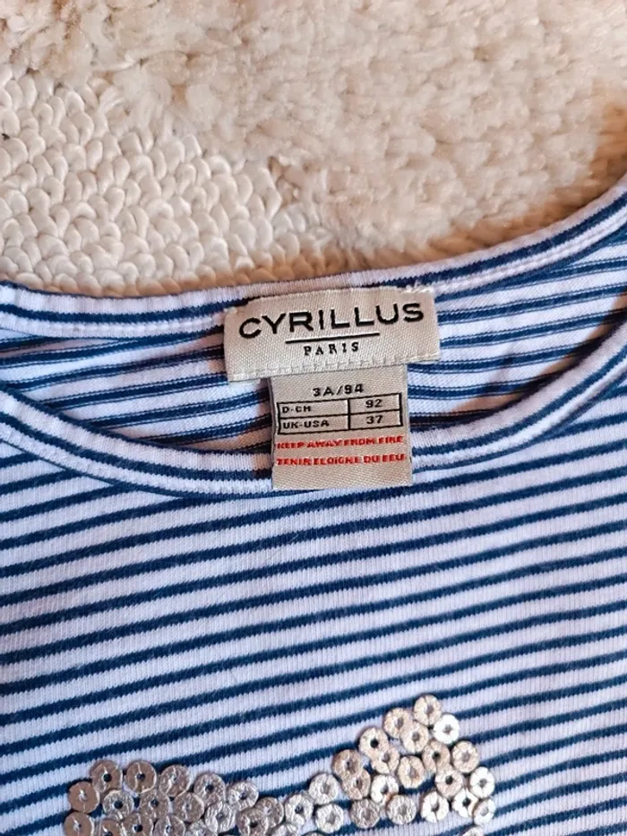 T-shirt marinière Cyrillus 2-3 ans - photo numéro 2