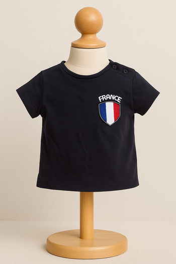 T-shirt manche courte - Bleu marine avec le n°10 / Marque Kiabi en taille 6 mois