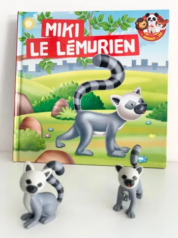 Miki le lémurien - 📚 livre avec figurine. altaya De agostini. collection “Mes animaux du zoo”