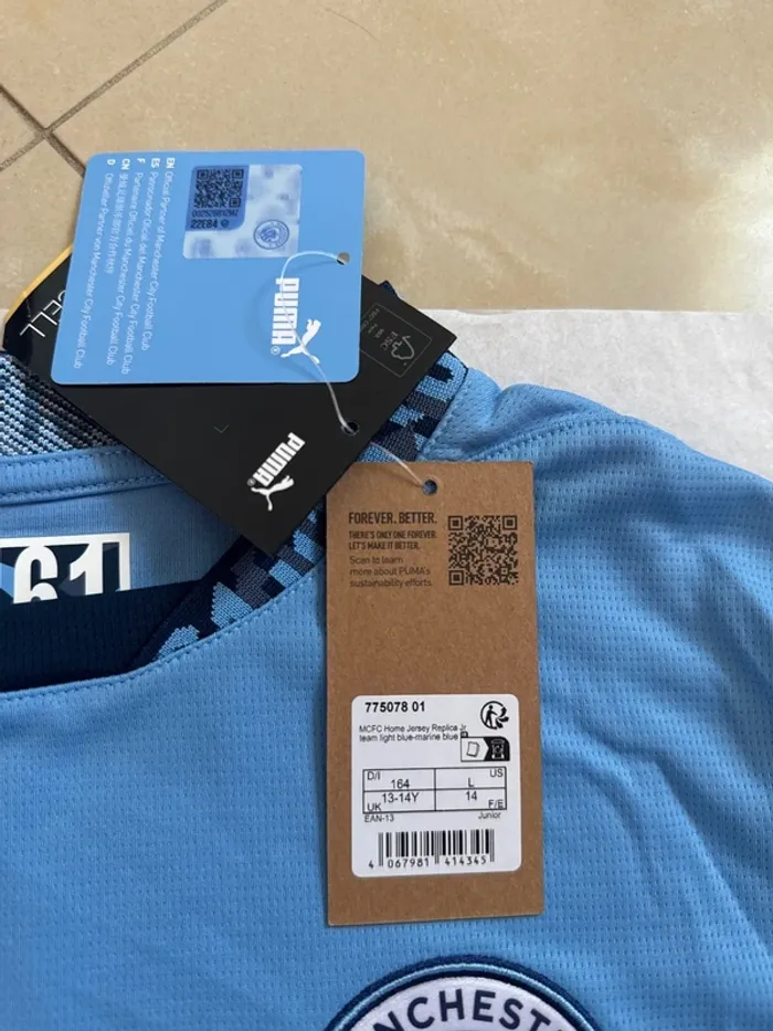 Maillot de foot Puma équipe Manchester City 2024/2025 taille 13/14 ans authentique neuf - photo numéro 7