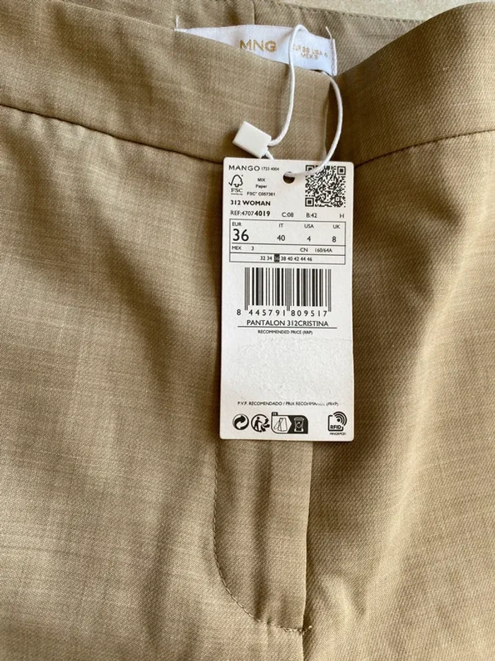 36-pantalon Mango beige - photo numéro 2