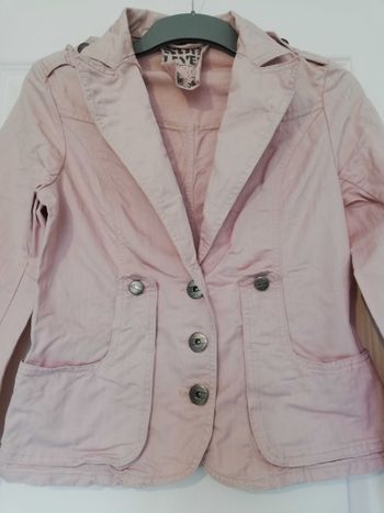 Veste jean rose pâle effet vieilli taille 36