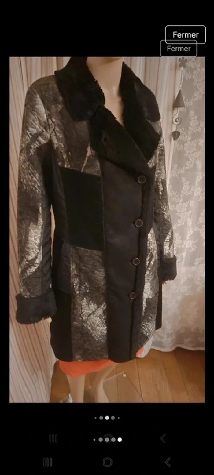 Manteau Bonita noir/gris parfait état taille 36 - photo numéro 18