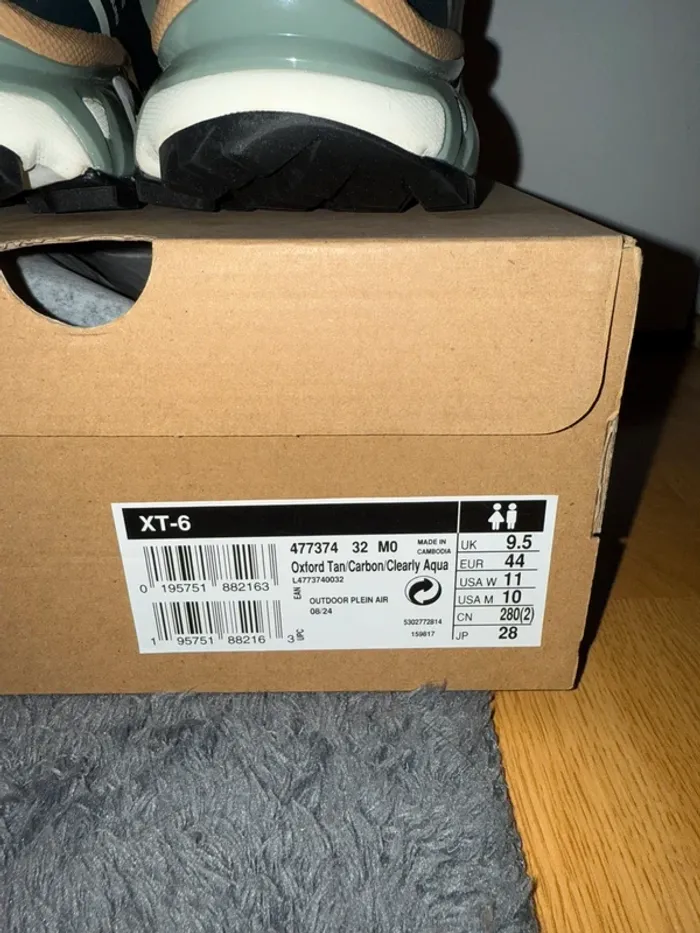 Chaussure Salomon XT-6 Beige, Verte Oxford Tan / Carbon / Clearly Aqua - photo numéro 6
