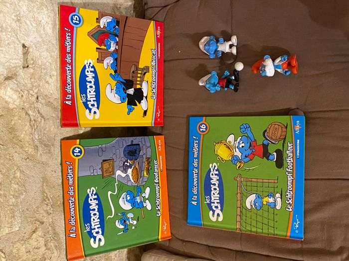 3 livres Schtroumpfs + 3 figurines