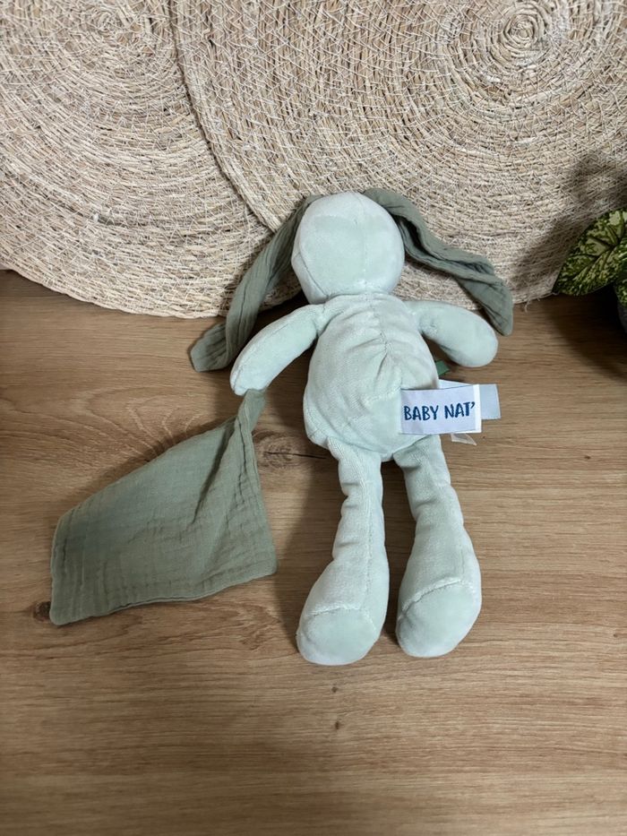 Doudou lapin mon doudou mouchoir lange baby nat - photo numéro 3