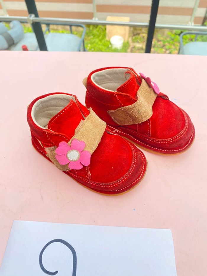 Bottines daim rouge chaussures timmo barefoot 20 - photo numéro 2