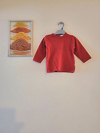 T shirt manches longues rouge H&M Taille 9 mois