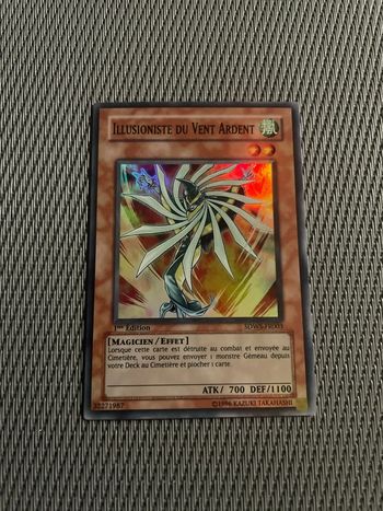 Carte Yu-Gi-Oh! illusioniste du Vent Ardent SDWS-FR003 Super Rare 1 ère édition