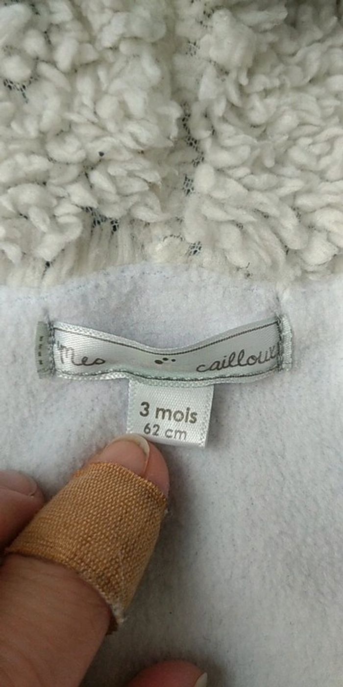 Gilet zippé bleu rayé gris fourré chaud Garçon 3 mois chien Londres Mes petits cailloux - photo numéro 11