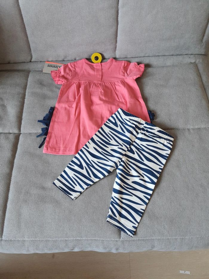Ensemble 3 Pommes taille 9 mois tunique et legging motif zèbre 🦓 neuf avec étiquettes - photo numéro 5
