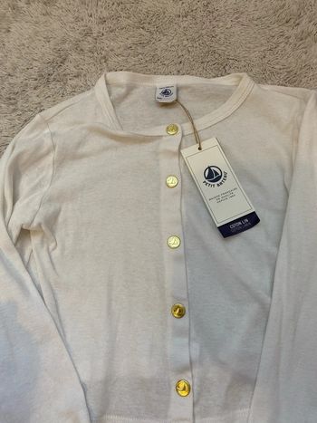 Gilet blanc cassé 4 ans petit bateau neuf