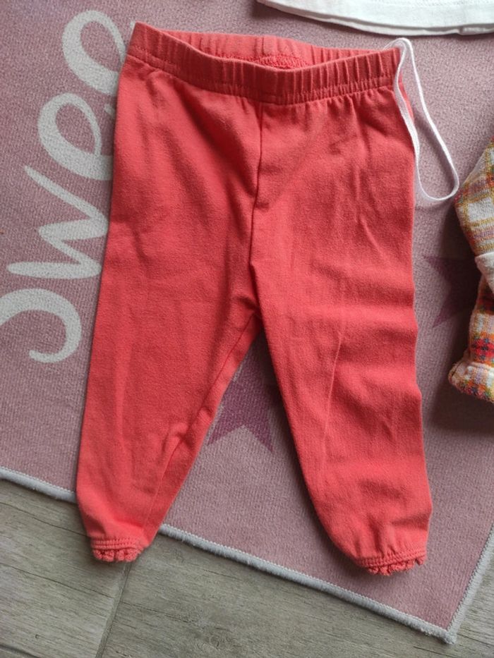 Ensemble 3 pièces fille 6 mois orange - photo numéro 2