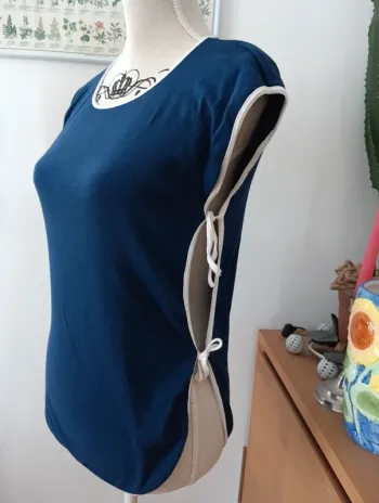 Rare T-shirt vintage coton à nouer sur le côté