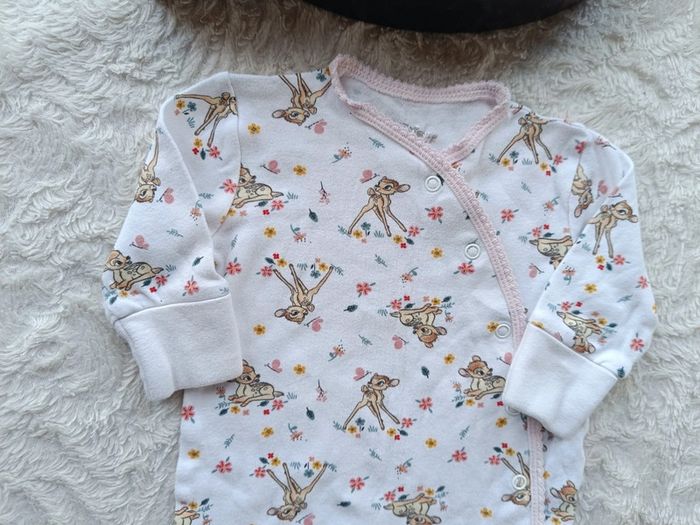 Pyjama grenouillère été léger Fille 0/3 mois Bambi Disney Primark 100% coton - photo numéro 3
