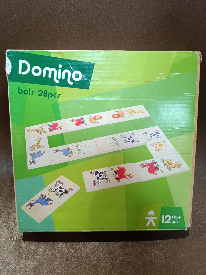 Boite dominos en bois.  Animaux - photo numéro 3