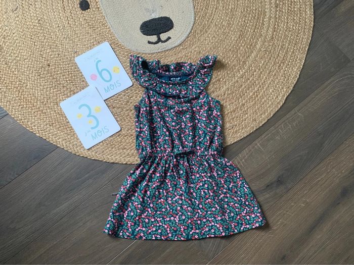 Robe été vert fleurs Vertbaudet 3 ans 36 mois