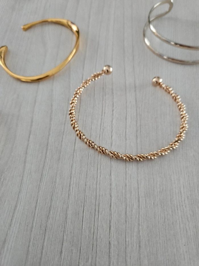 Lot de 4 Bracelets jonc doré - photo numéro 3