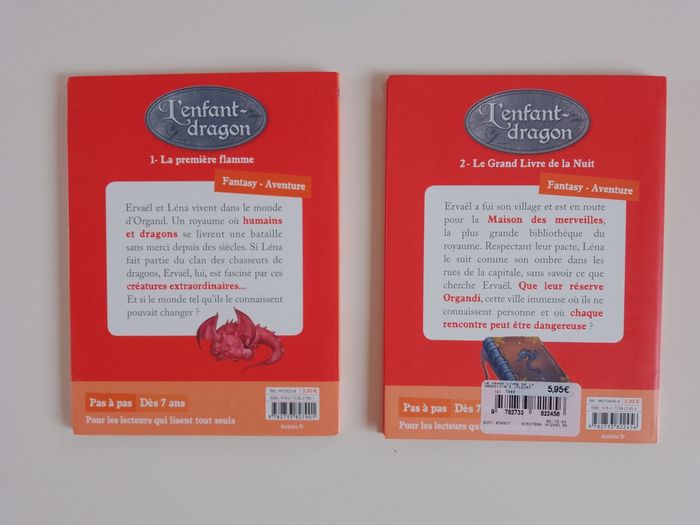Lot de 2 livres L'enfant dragon Tomes 1 et 2 Auzou romans - photo numéro 4