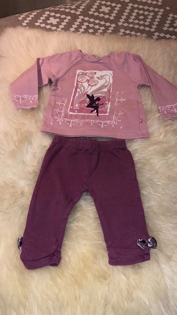 Ensemble fille rose et violet 6 mois