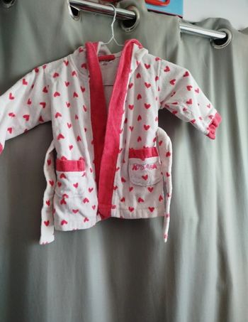 Peignoir bébé fille coeur