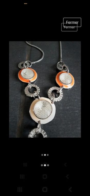 Collier orangé argenté