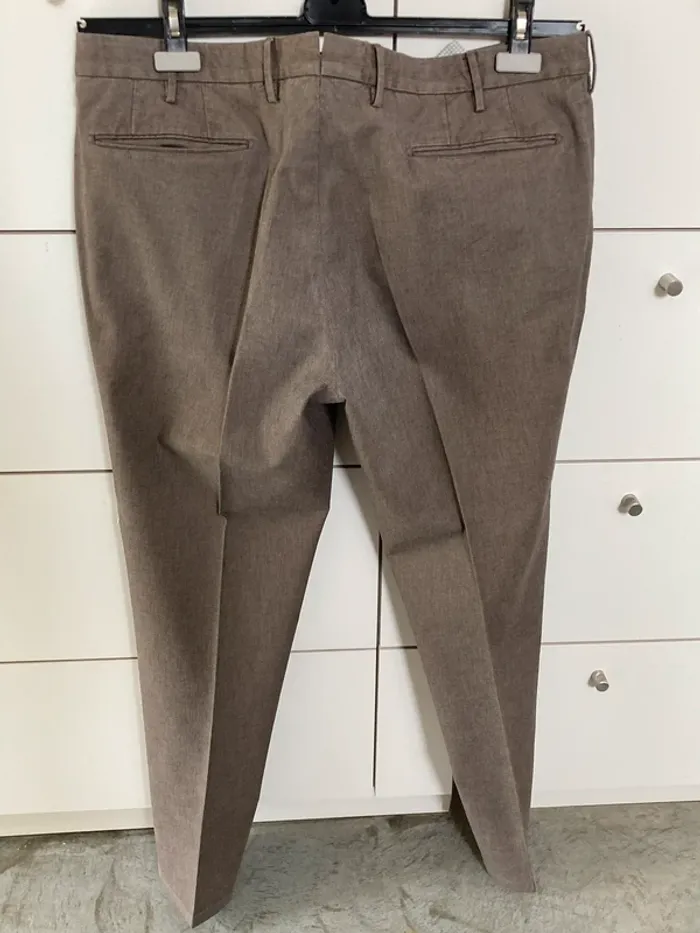 Magnifique pantalon brun en coton || incotex - photo numéro 7