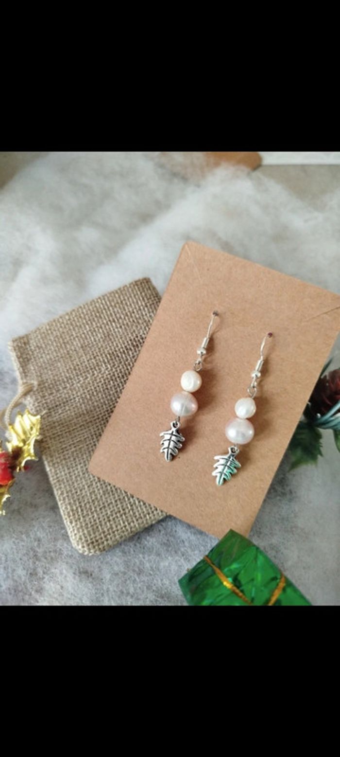 Boucles d'oreilles en Véritable Perles naturelles nacrées