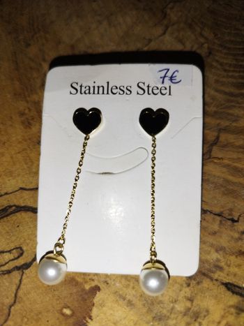 Boucles d'oreilles pendantes coeur