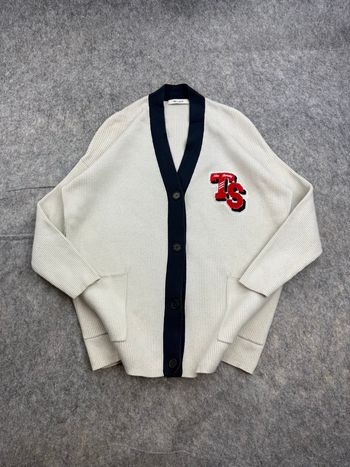 Varsity Cardigan Tunique Oversize Blanc Teddy Smith S