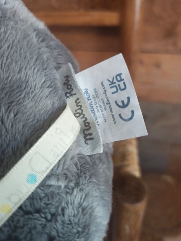Peluche ours gris moulin roty les p'tits doudous - photo numéro 4