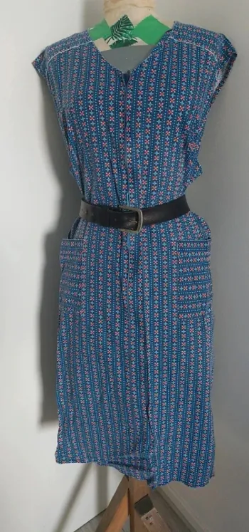 Robe/blouse imprimée vintage - en très bon état, taille 54, 100% coton