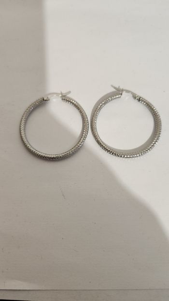 Boucle d'oreille acier inoxydable argenté